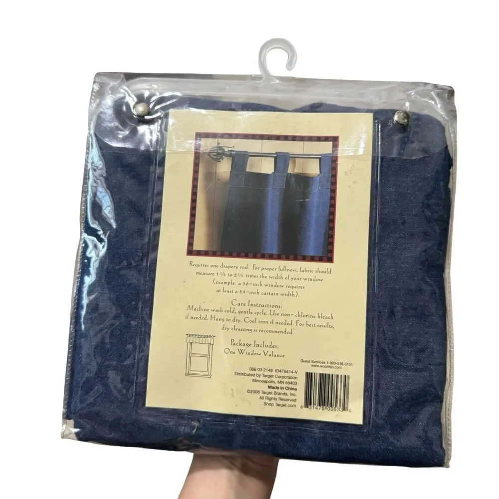 Vintage Woolrich Blue Denim One Window Valance 54